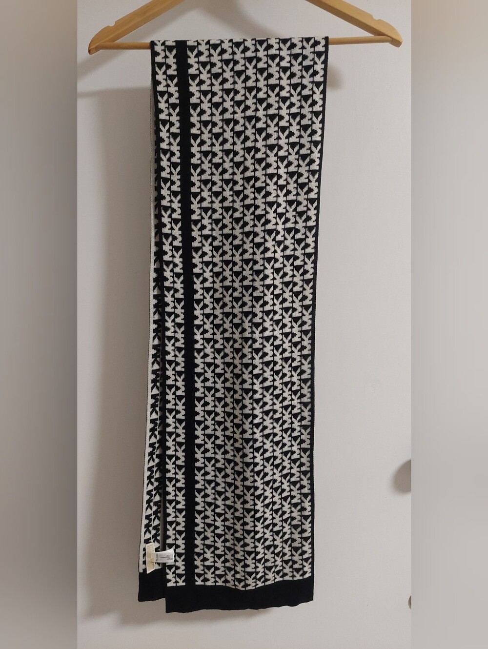 MICHAEL Michael Kors Black and White Maxi Skirt with Logo Motif